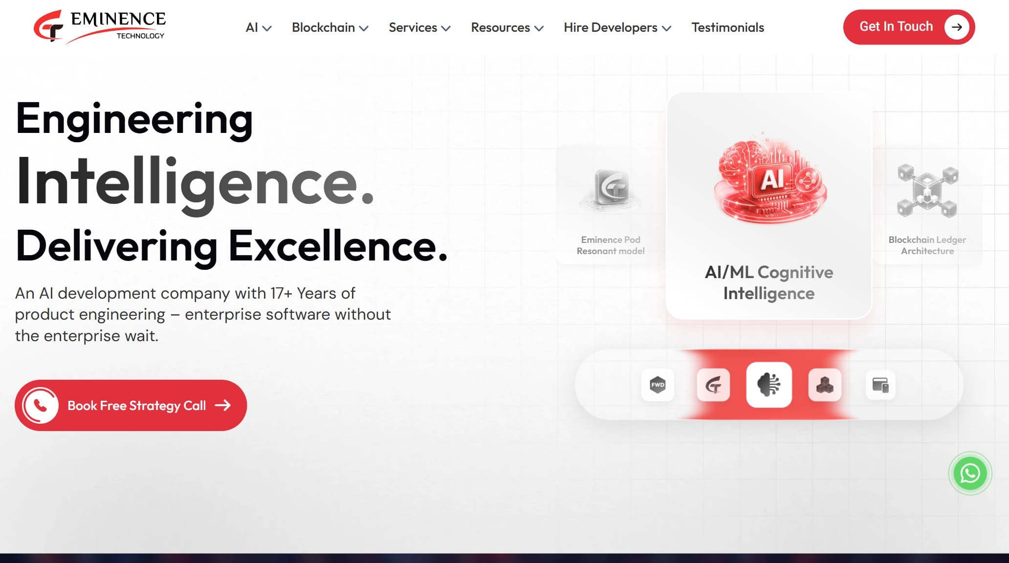Eminence Technology homepage screenshot